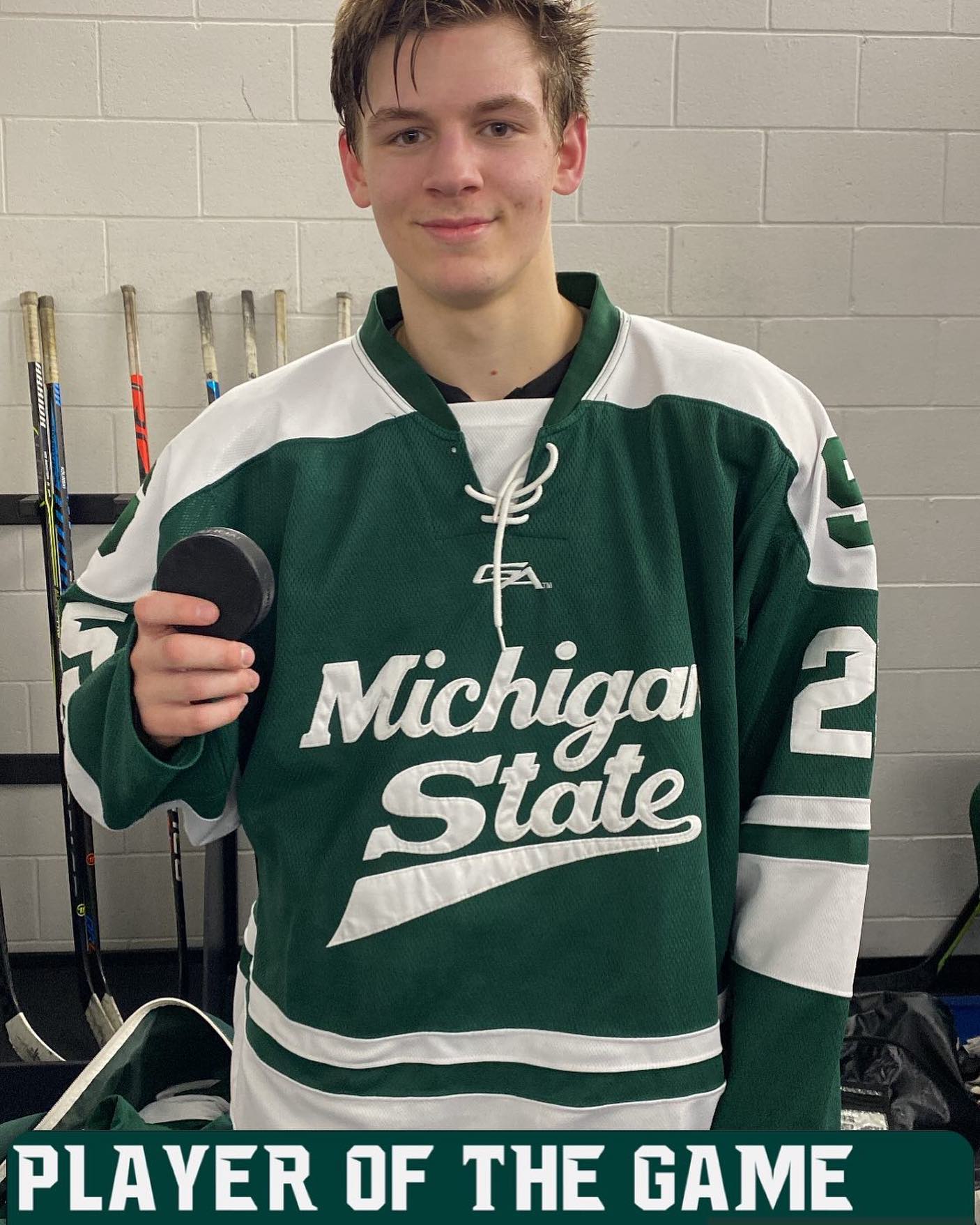 @nich_borchardt nets 3 goals on a single shift and powers the Spartans past GVSU 8-7, earning the distinction as the @therivieracafe player of the game!! #TheRealBorch
